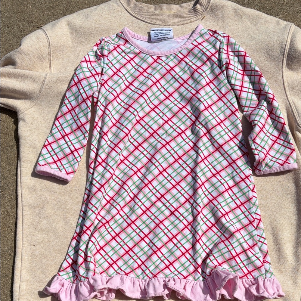 Jelly Beans Pink and Green Plaid Dress